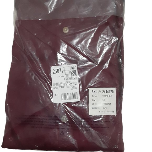 Lands End Outfitters Long Sleeve Perfect Twill Shirt Mens Size 5X Burgundy - Picture 2 of 3